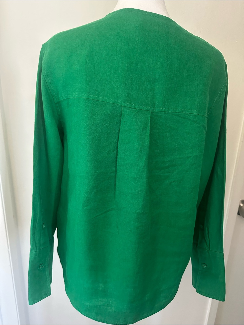 Everlane Emerald Green Linen Popover Shirt - Size Small Like New - Picture 8 of 8